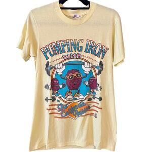 Vintage 80s California Raisins Pumping Iron 1988 Single Stitch Shirt Adult Med